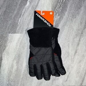 Hawke & Co black winter gloves size small/medium fleece unisex